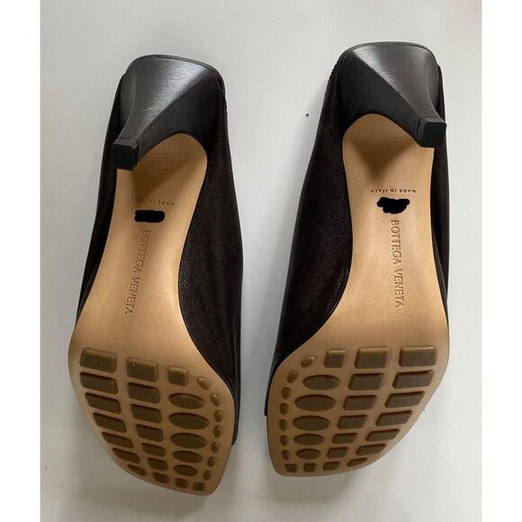 NIB $920 Bottega Veneta Leather Mules with High Vamp Brown Shoes 7 US 618760 - Picture 10 of 11